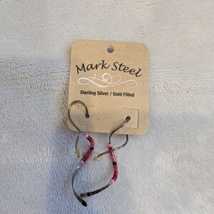NWT Mark Steel Beaded Pierced Earrings Sterling Silver/Gold Filled